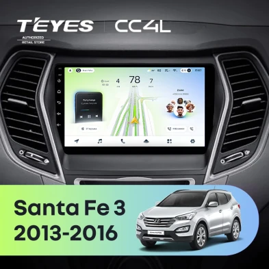 Штатная магнитола Teyes CC4L 6/64 Hyundai Santa Fe 3 (2013-2016) Тип-A