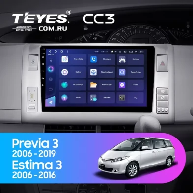 Штатная магнитола Teyes CC3 4/32 Toyota Previa XR50 3 (2006-2019) Правый руль