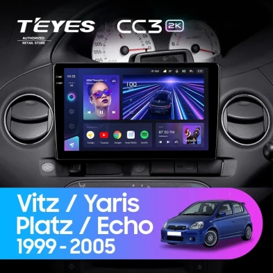 Штатная магнитола Teyes CC3 2K 4/32 Toyota Vitz XP10 (1999-2005) F2