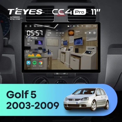 Штатная магнитола Teyes CC4 Pro 8/128 Volkswagen Golf 5 (2003-2009) F2 (11")