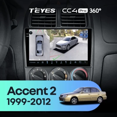 Штатная магнитола Teyes CC4 Pro 360 8/128 Hyundai Accent II LC2 (1999-2012) F2