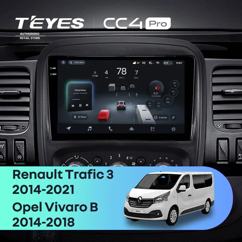 Штатная магнитола Teyes CC4 Pro 8/128 Renault Trafic 3 (2014-2021)