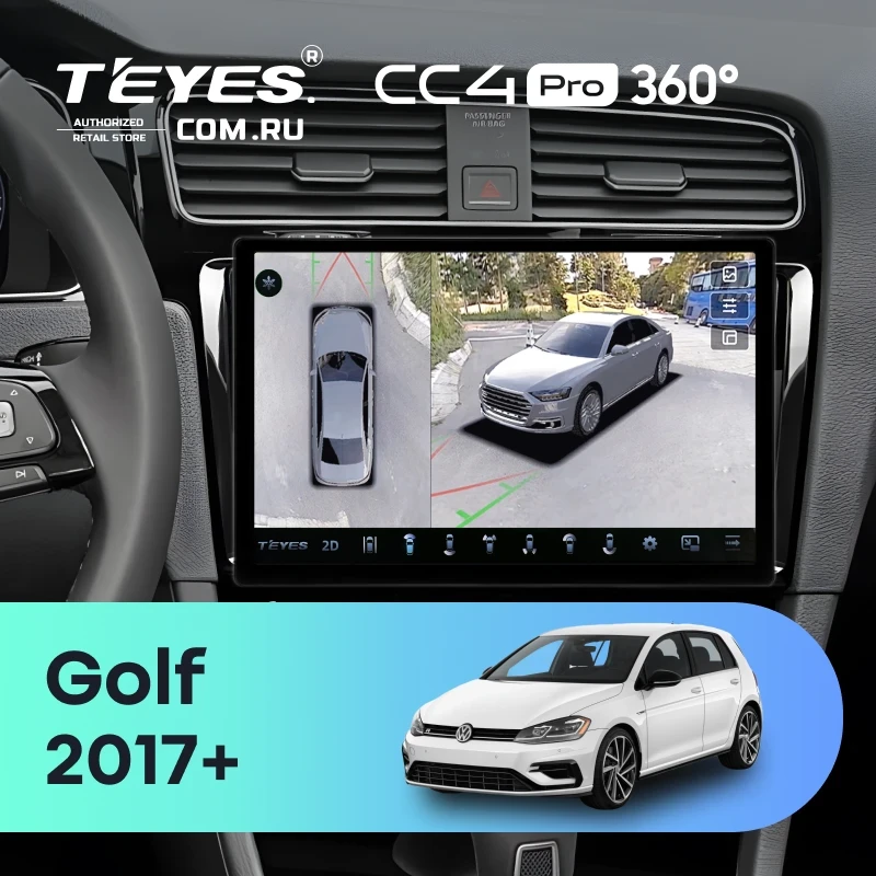 Штатная магнитола Teyes CC4 Pro 360 8/128 Volkswagen Golf 2017+ (11")
