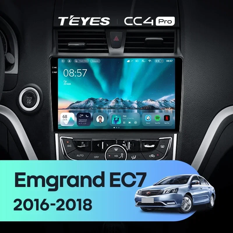 Штатная магнитола Teyes CC4 Pro 8/128 Geely Emgrand EC7 (2016-2018)