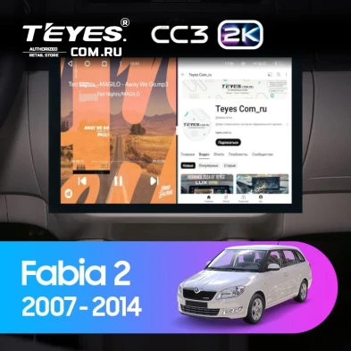 Штатная магнитола Teyes CC3 2K 4/32 Skoda Fabia 2 (2007-2014) (13")