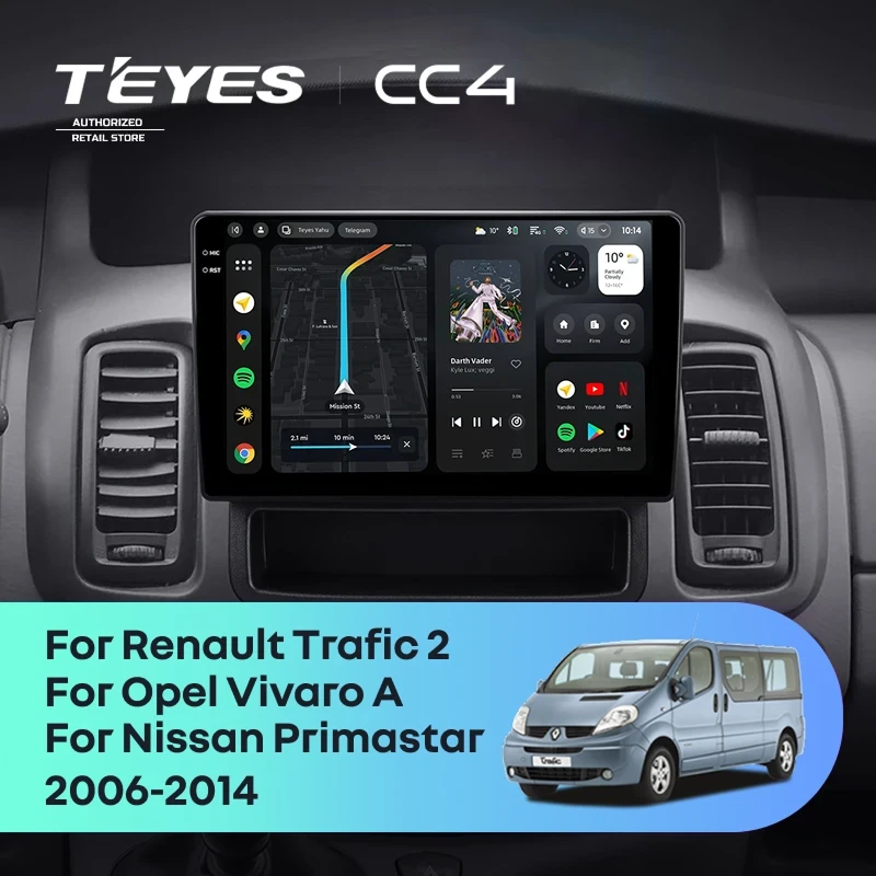 Штатная магнитола Teyes CC4 6/64 Opel Vivaro A (2006-2014) Тип-B