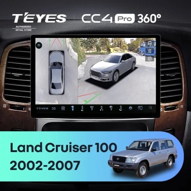 Штатная магнитола Teyes CC4 Pro 360 8/128 Toyota Land Cruiser LC 100 / LC 105 (2002-2007) Тип-A (13")