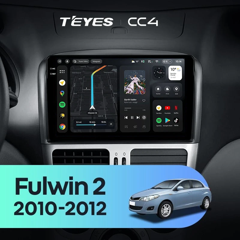 Штатная магнитола Teyes CC4 6/64 Chery Fulwin 2 (2010-2012) F2