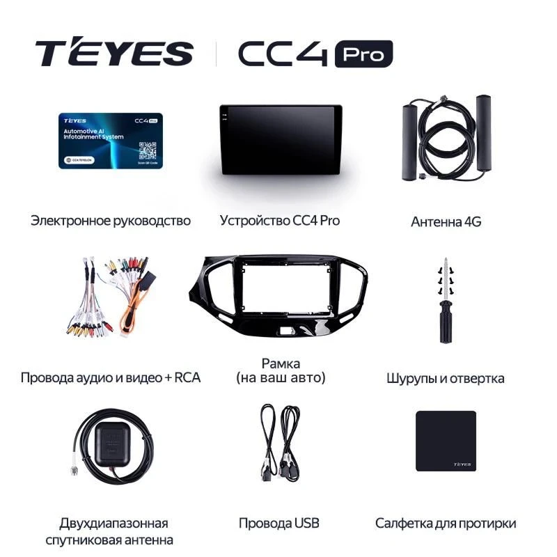Штатная магнитола Teyes CC4 Pro 8/128 Toyota Cresta (1996-2000)