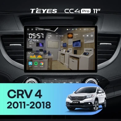 Штатная магнитола Teyes CC4 Pro 8/128 Honda CR-V 4 RM RE (2011-2018) Тип-A (11") 9 inch