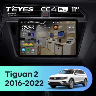 Штатная магнитола Teyes CC4 Pro 12/256 Volkswagen Tiguan 2 (2016-2022) Тип-B (11")