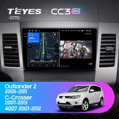 Штатная магнитола Teyes CC3 2K 4/64 Mitsubishi Outlander 2 (2005-2011) Тип-A