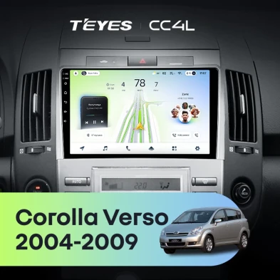 Штатная магнитола Teyes CC4L 6/64 Toyota Corolla Verso AR10 (2004-2009) F2