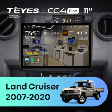 Штатная магнитола Teyes CC4 Pro 8/128 Toyota Land Cruiser 70 Series LC 79 (2007-2020) (11")