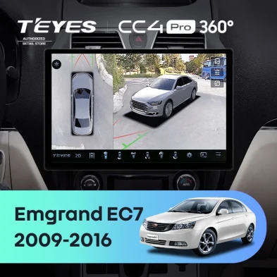 Штатная магнитола Teyes CC4 Pro 360 8/128 Geely Emgrand EC7 1 (2009-2016) (11")