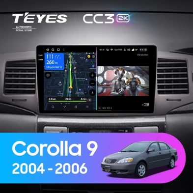 Штатная магнитола Teyes CC3 2K 6/128 Toyota Corolla 9 E120 (2004-2006)