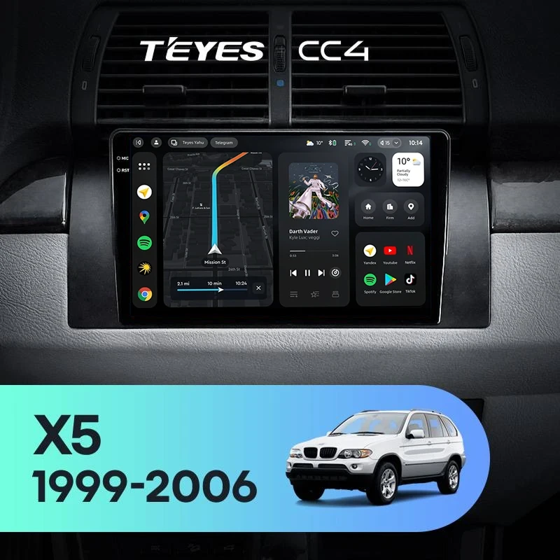 Штатная магнитола Teyes CC4 6/64 BMW X5 E39 E53 (1999-2006)