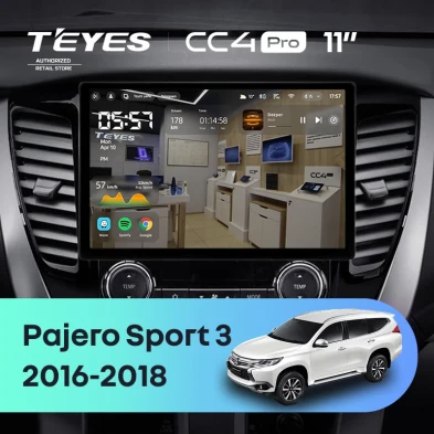 Штатная магнитола Teyes CC4 Pro 12/256 Mitsubishi Pajero Sport 3 (2016-2018) (11")