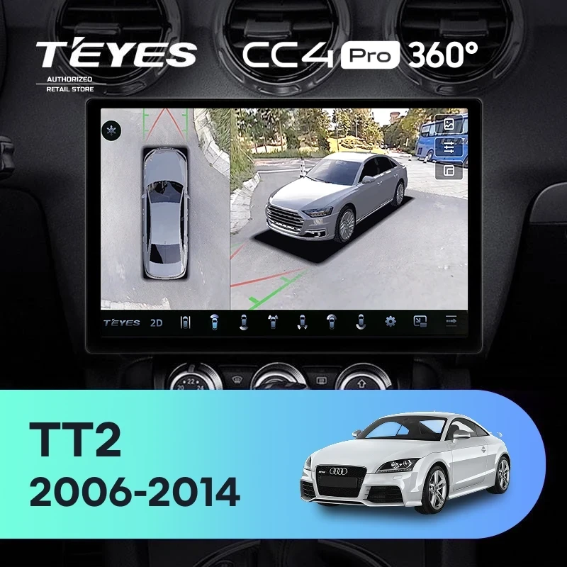Штатная магнитола Teyes CC4 Pro 360 8/128 Audi TT 2 (2006-2014) (13")