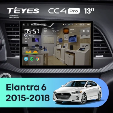 Штатная магнитола Teyes CC4 Pro 12/256 Hyundai Elantra 6 (2015-2018) Тип-B (13")