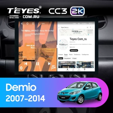 Штатная магнитола Teyes CC3 2K 6/128 Mazda Demio DE (2007-2014) (13")