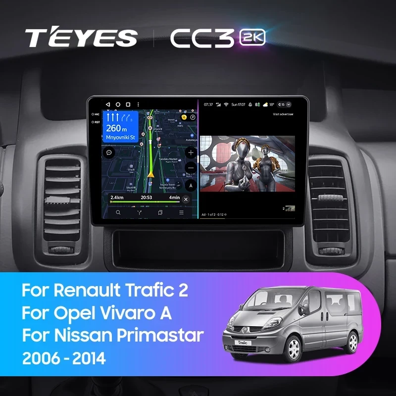 Штатная магнитола Teyes CC3 2K 6/128 Opel Vivaro A (2006-2014) Тип-B