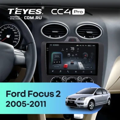Штатная магнитола Teyes CC4 Pro 8/128 Ford Focus 2 (2004-2011) (черная) F1