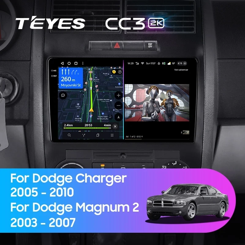 Штатная магнитола Teyes CC3 2K 4/32 Dodge Charger 6 LX (2005-2010)