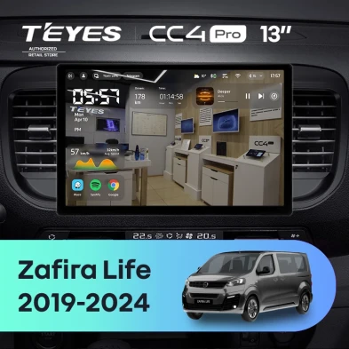 Штатная магнитола Teyes CC4 Pro 8/128 Opel Zafira Life (2019-2024) (13")