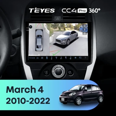 Штатная магнитола Teyes CC4 Pro 360 8/128 Nissan March 4 (K13) (2010-2022) F1