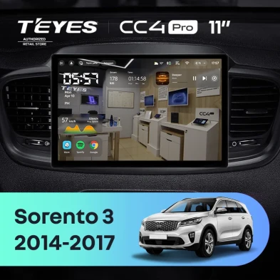 Штатная магнитола Teyes CC4 Pro 12/256 Kia Sorento 3 Prime (2014-2017) Тип-A (11")