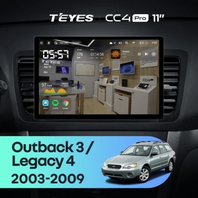 Штатная магнитола Teyes CC4 Pro 12/256 Subaru Outback 3 (2003-2009) (11")