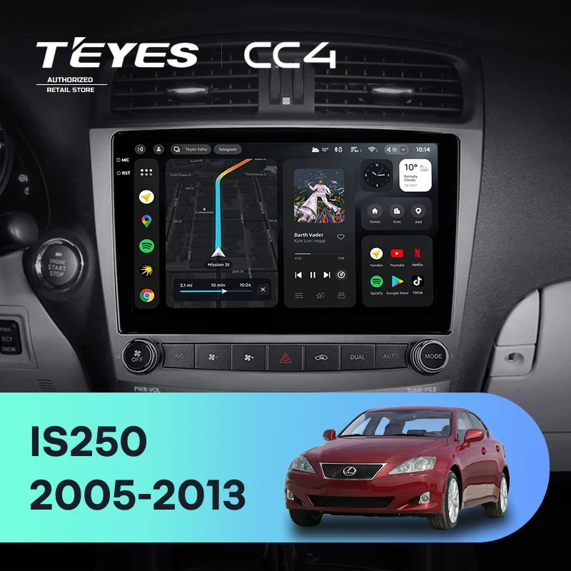 Штатная магнитола Teyes CC4 8/128 Lexus IS250 XE20 (2005-2013) (Lp)